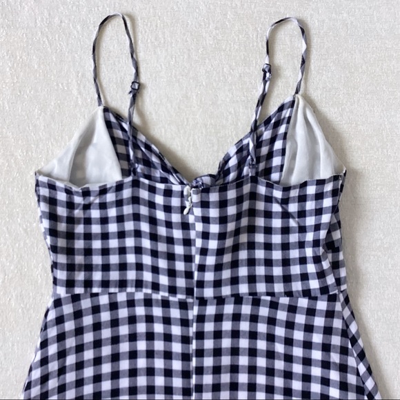 Lulu’s St. Helena Black and White Gingham Tie Front Dress Women’s Small Mini - Picture 9 of 15